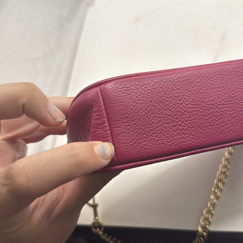 Coach Nolita Shoulder Bag Wristlet Clutch Baguette Purse Pink Pebble Leather - Picture 13 of 16